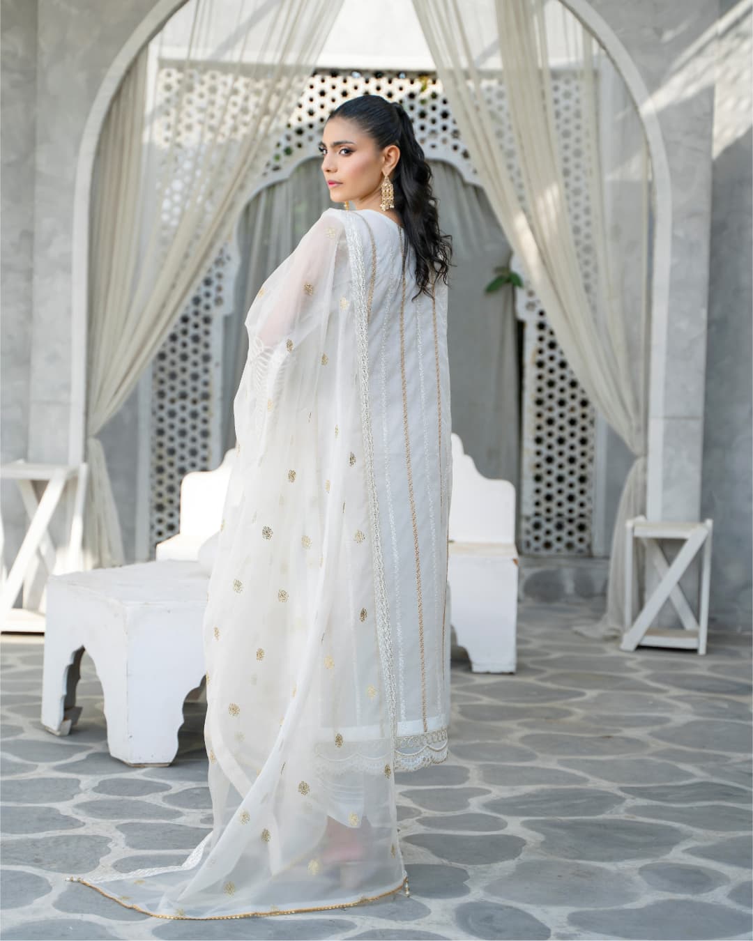 3 Piece Embroidered on Khadi Net suits |RC 24-14