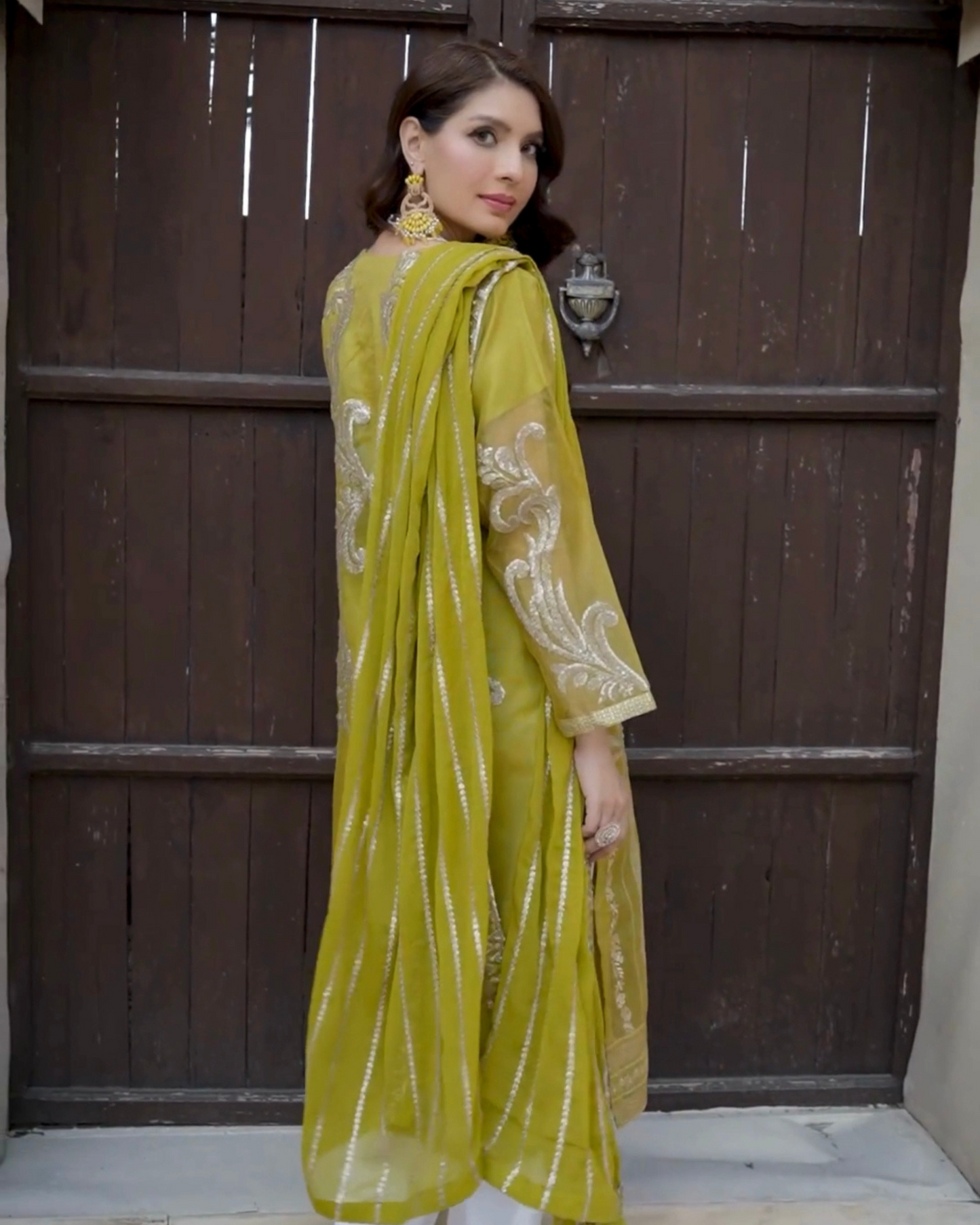 3PC Embroidered on Khadi Net|RC 25-033