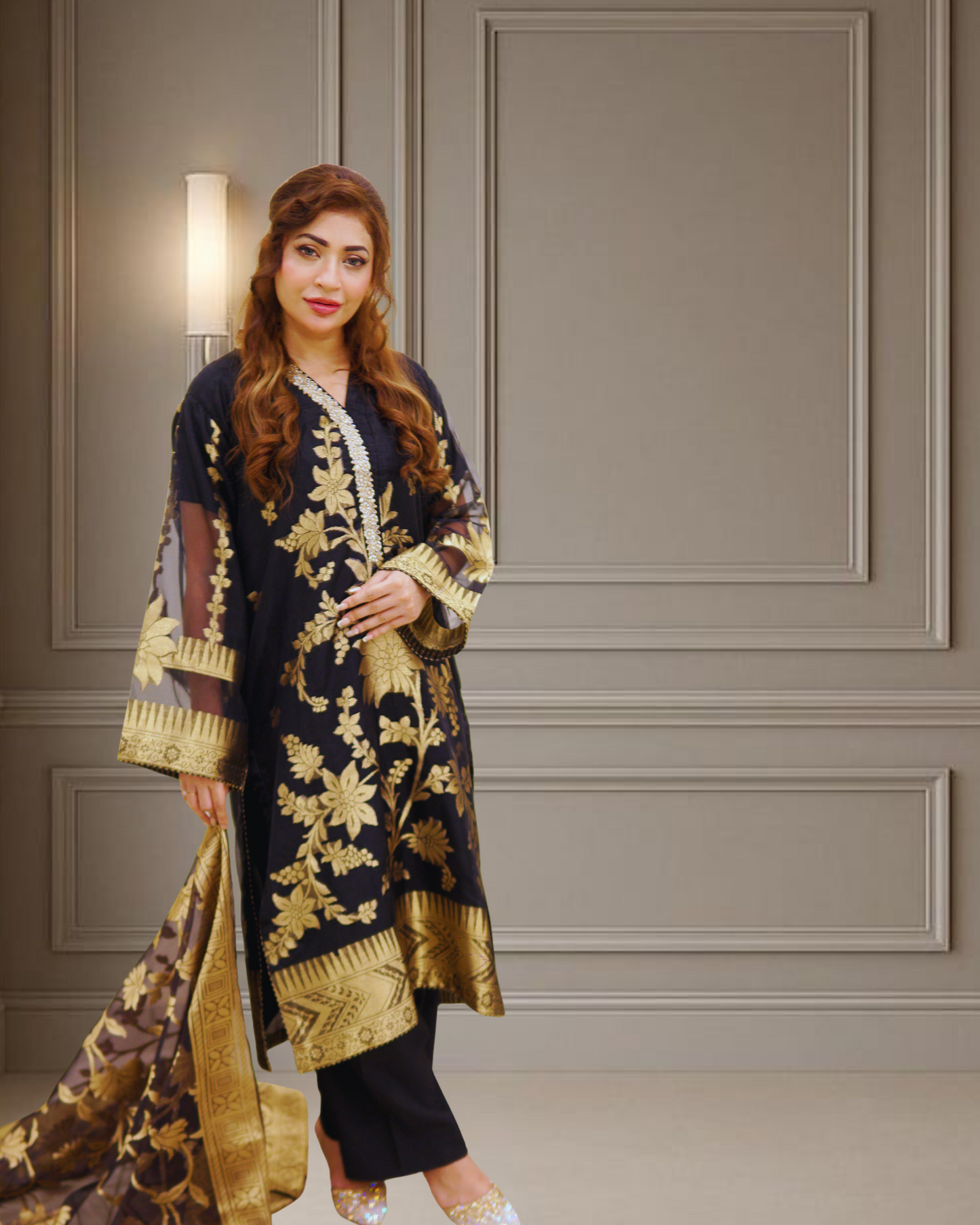 3PC ORGANZA JACQUARD |RC 25-035