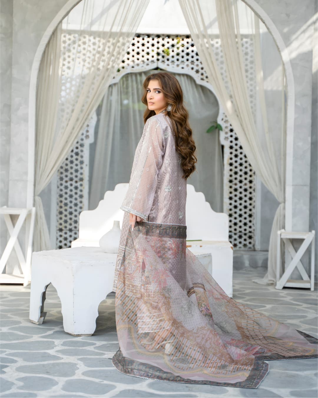 3 Piece Embroidered on Khadi Net suits |RC 24-16