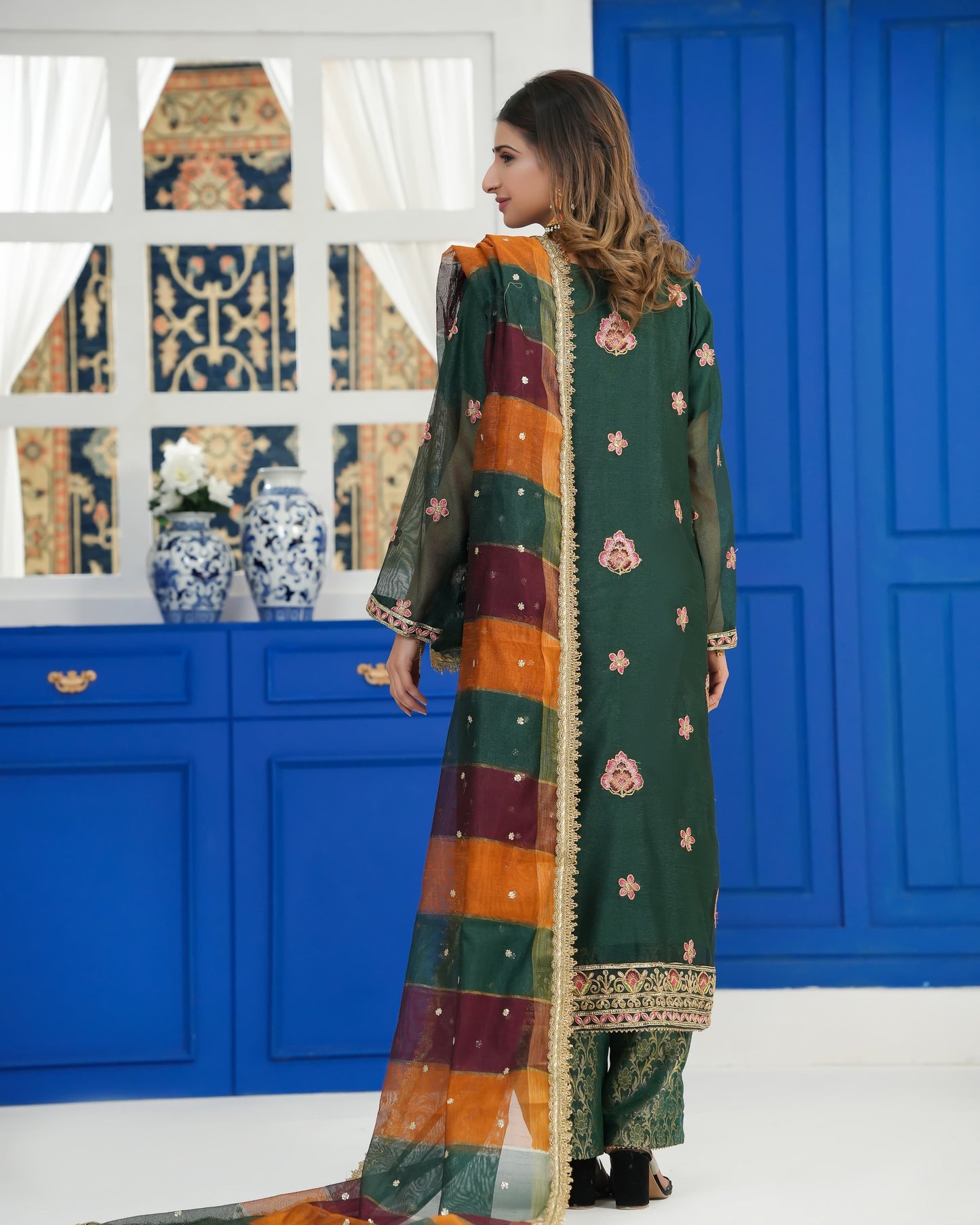 3 Piece Embroidered on Khaadi Net suits|RC 25-018