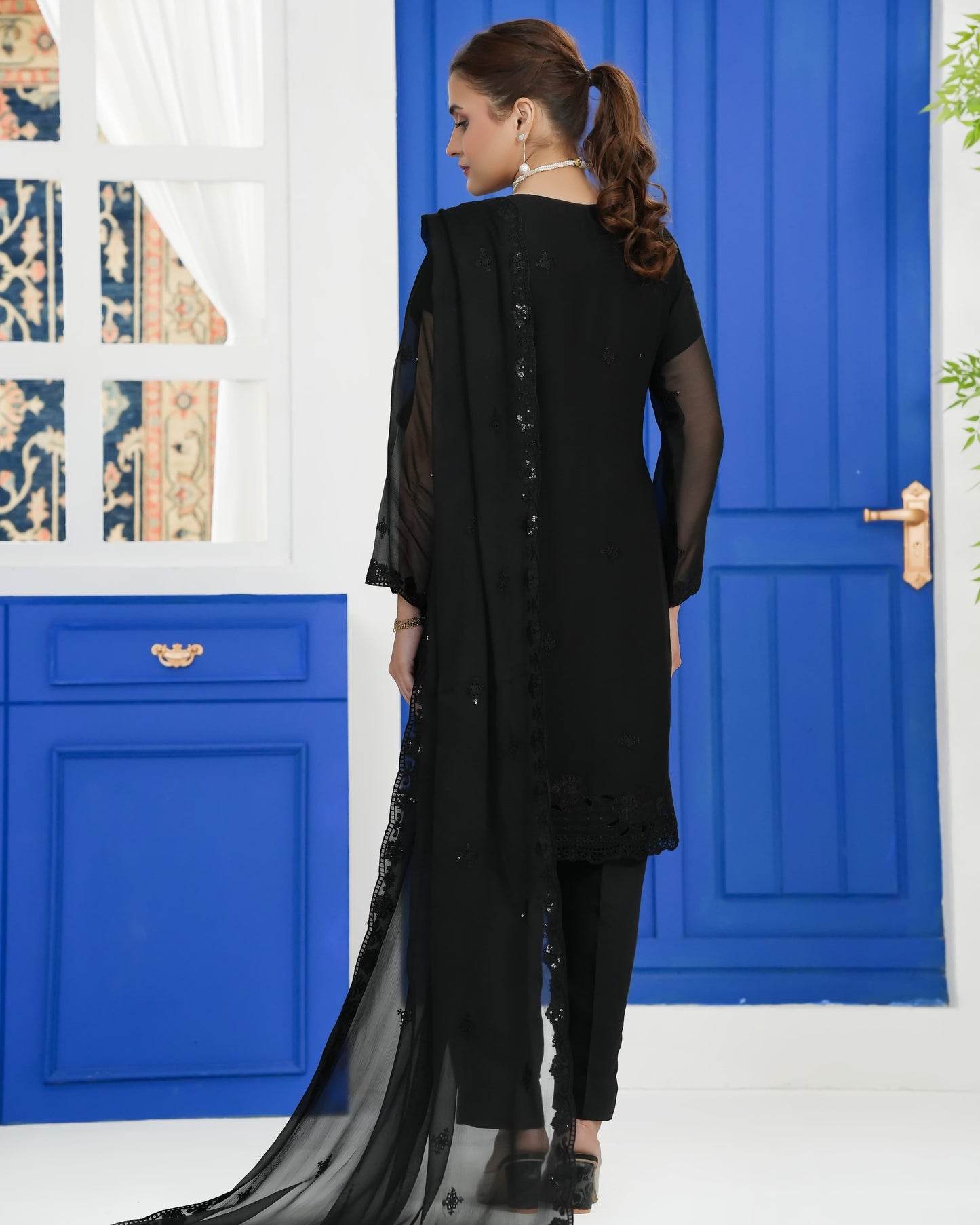 3 Piece Embroidered on Chiffon suits|RC 25-015