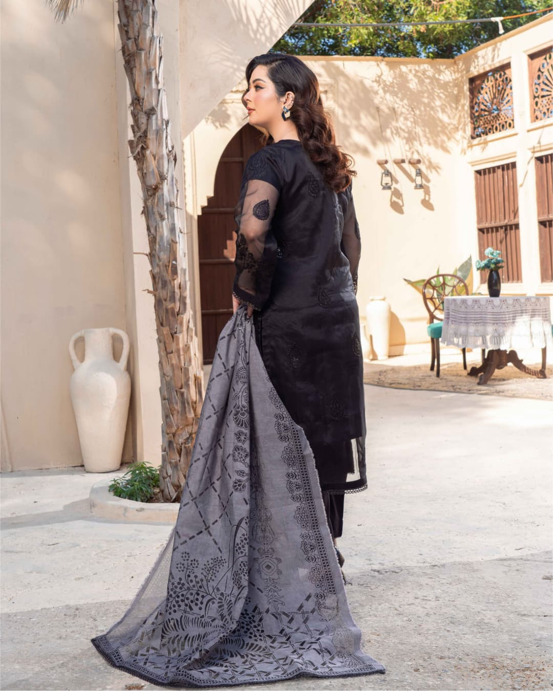 3 Piece Embroidered on Khadi Net suits|RC 24-10