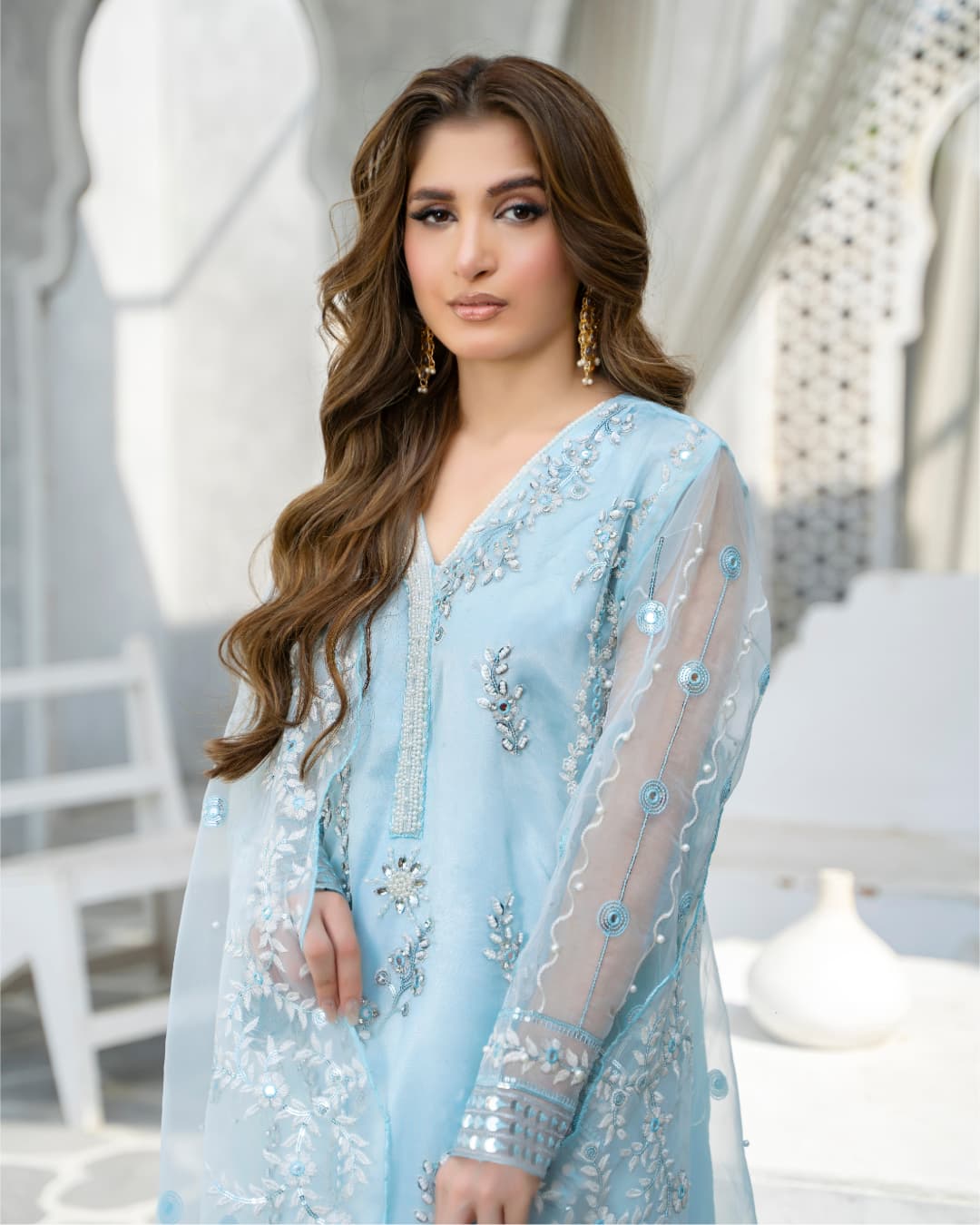3 Piece Embroidered on Khadi Net suits |RC 24-13
