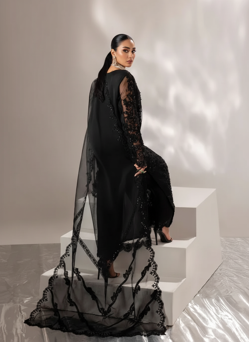 3 Piece Embroidered on Chiffon suits|RC 25-020
