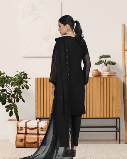 3 Piece Embroidered on Chiffon suits|RC 25-015