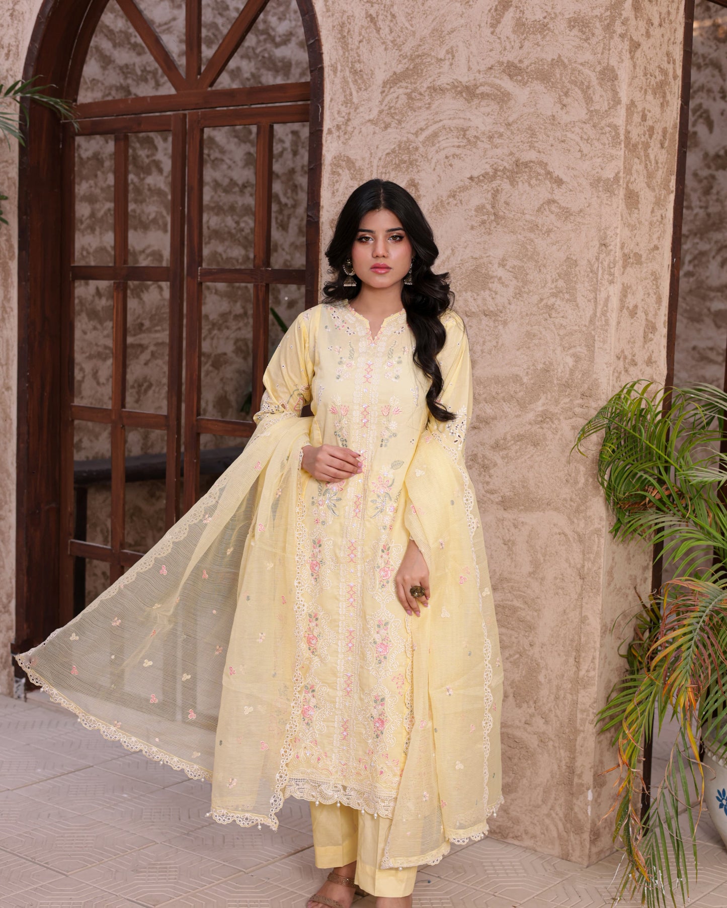 3 Piece Luxury Embroidered Lawn 3 Piece Suit with Handwork & Emb  Dupatta|RC 24-44