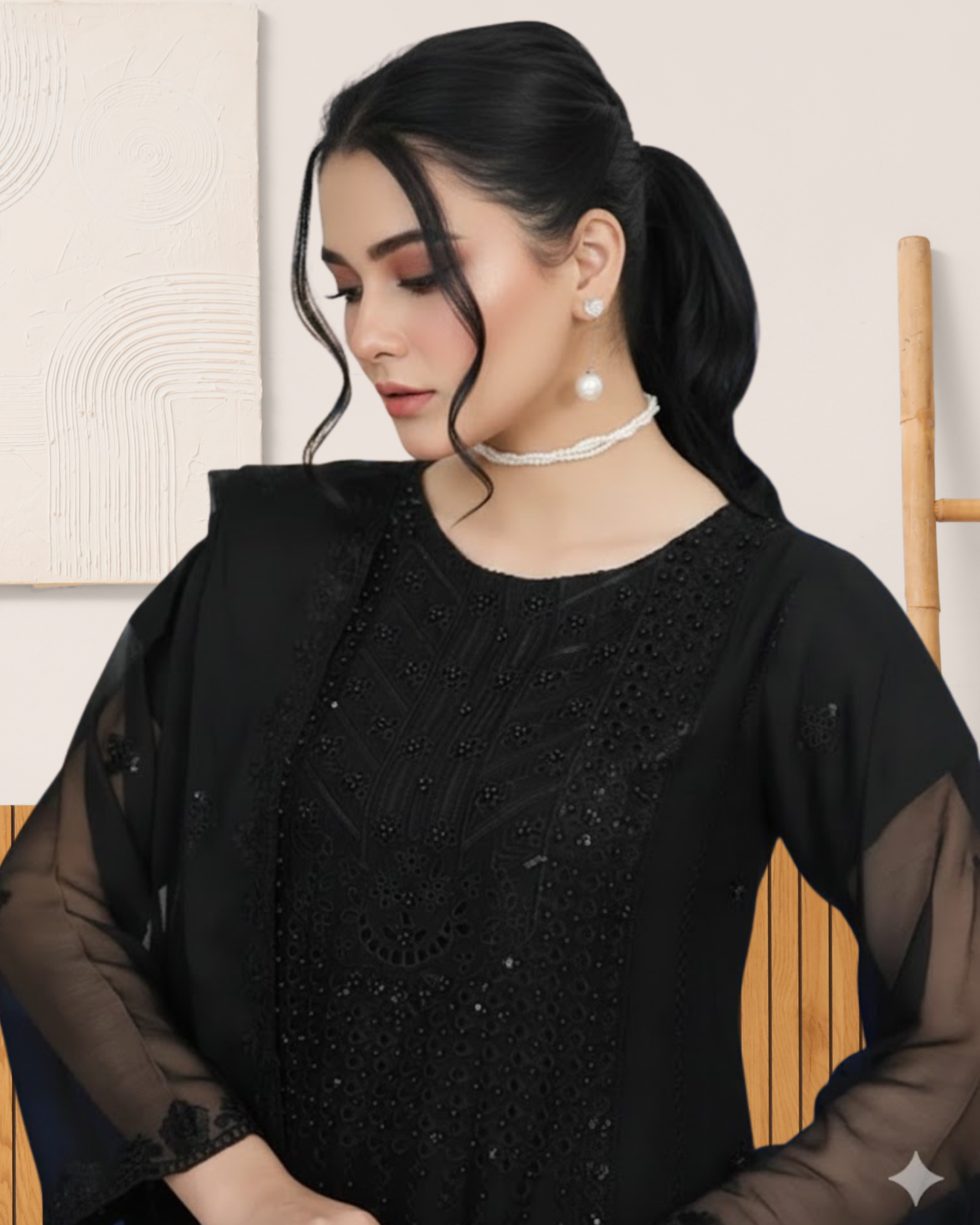 3 Piece Embroidered on Chiffon suits|RC 25-015