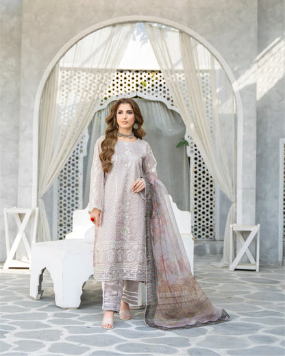 3 Piece Embroidered on Khadi Net suits |RC 24-16