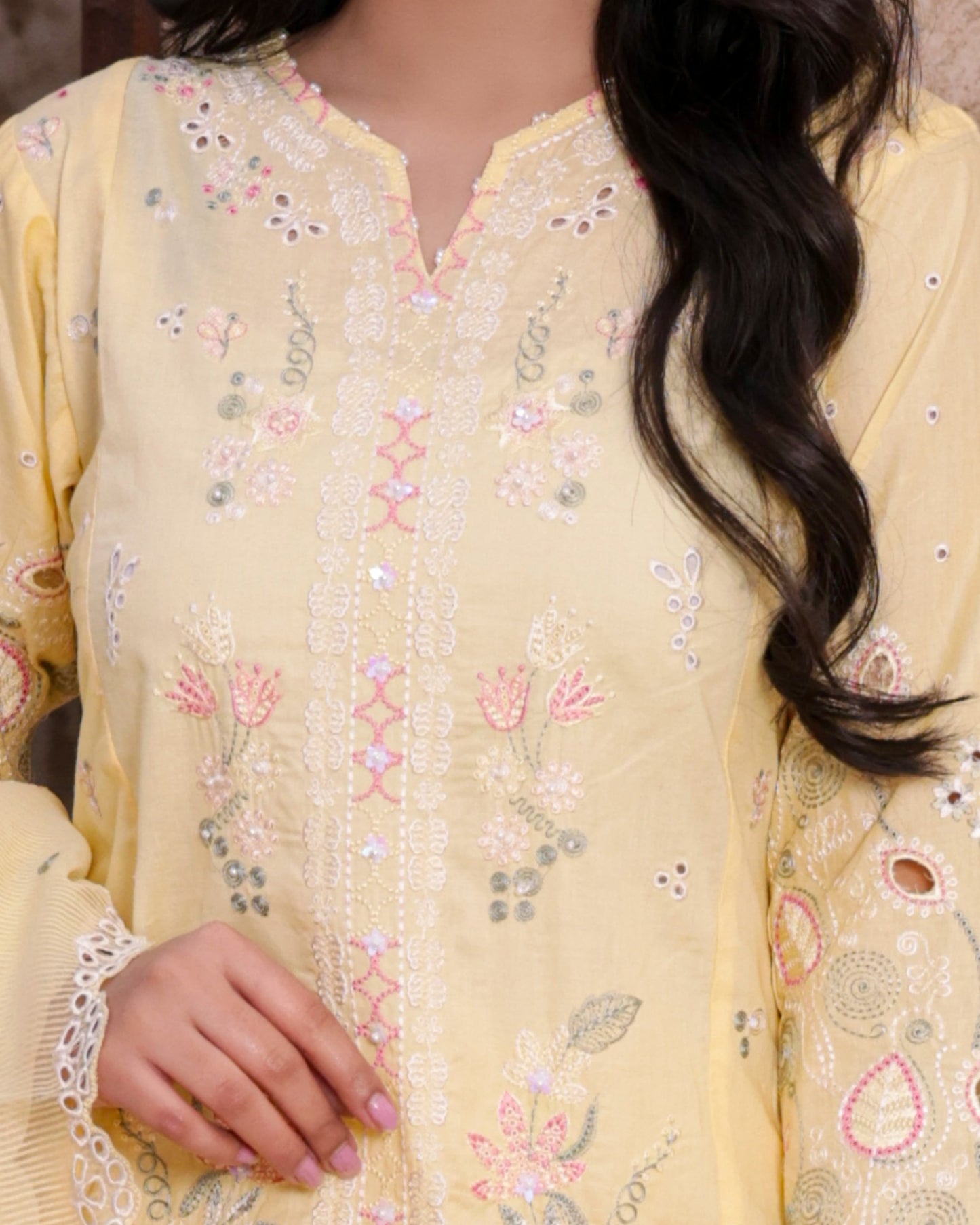 3 Piece Luxury Embroidered Lawn 3 Piece Suit with Handwork & Emb  Dupatta|RC 24-44