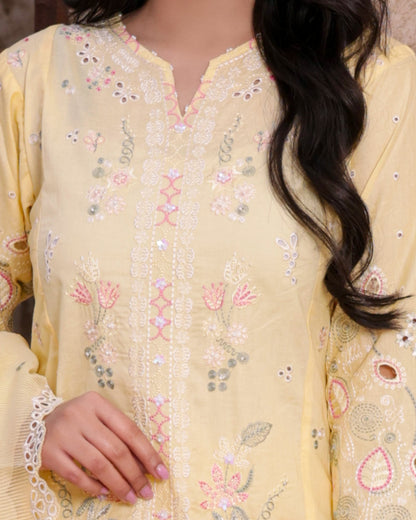 3 Piece Luxury Embroidered Lawn 3 Piece Suit with Handwork & Emb  Dupatta|RC 24-44