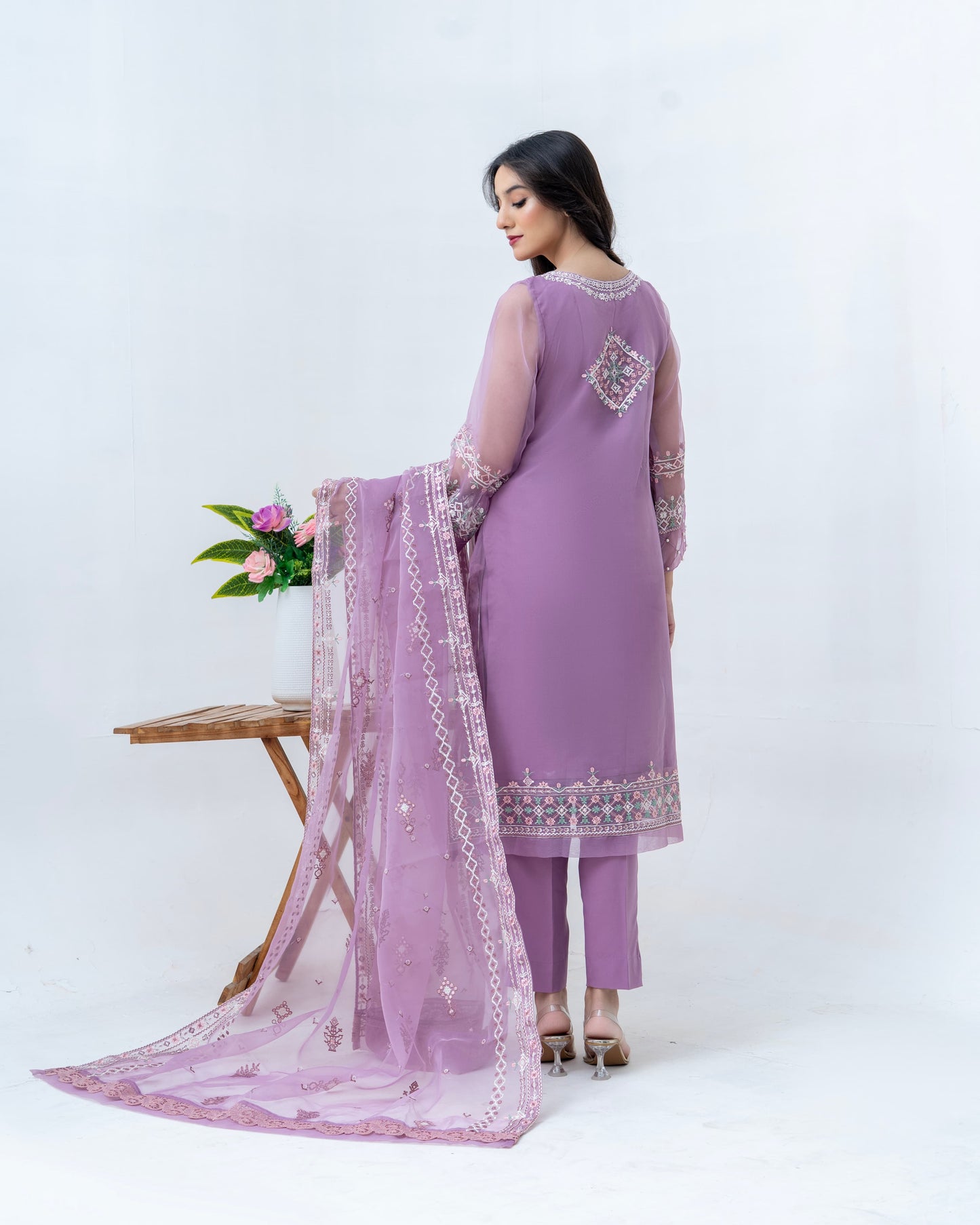 3 Piece Embroidered Organza suits |RC 25-036