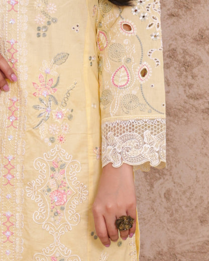 3 Piece Luxury Embroidered Lawn 3 Piece Suit with Handwork & Emb  Dupatta|RC 24-44
