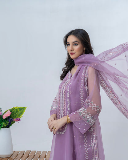 3 Piece Embroidered Organza suits |RC 25-036