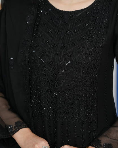 3 Piece Embroidered on Chiffon suits|RC 25-015