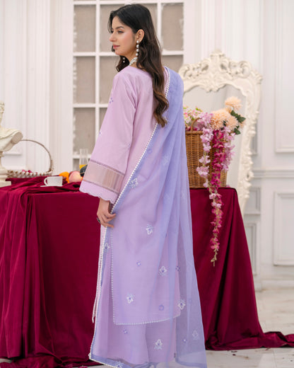 3 Piece Luxury Lawn Chikankari Embroidered Shirt & Dupatta |RC 24-36