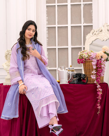 3 Piece Luxury Lawn Chikankari Embroidered Shirt & Dupatta |RC 24-36