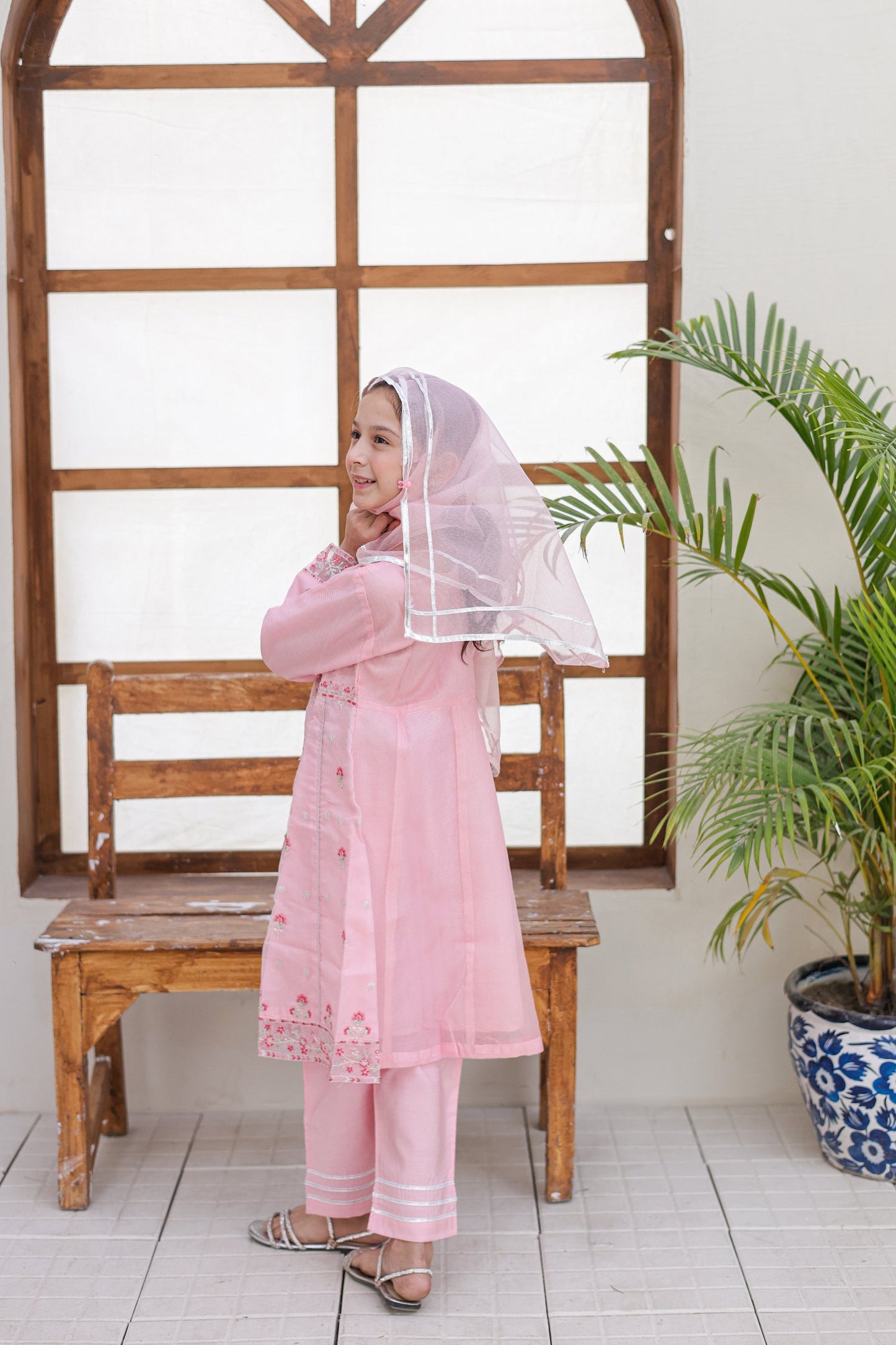 Javari Net  Frock With Embroidery & embellishment | Formal