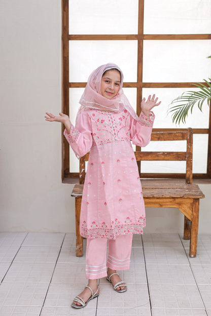 Javari Net  Frock With Embroidery & embellishment | Formal