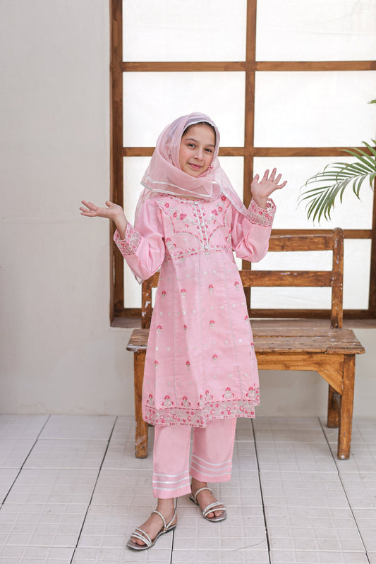 Javari Net  Frock With Embroidery & embellishment | Formal