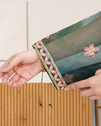 3 Piece Embroidered on Khaadi Net suits|RC 25-018