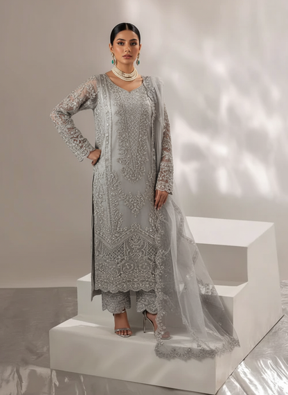 3 Piece Embroidered on Chiffon suits|RC 25-021